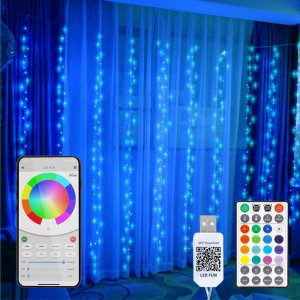 Bluetooth APP Controlled LED Curtain String Lights